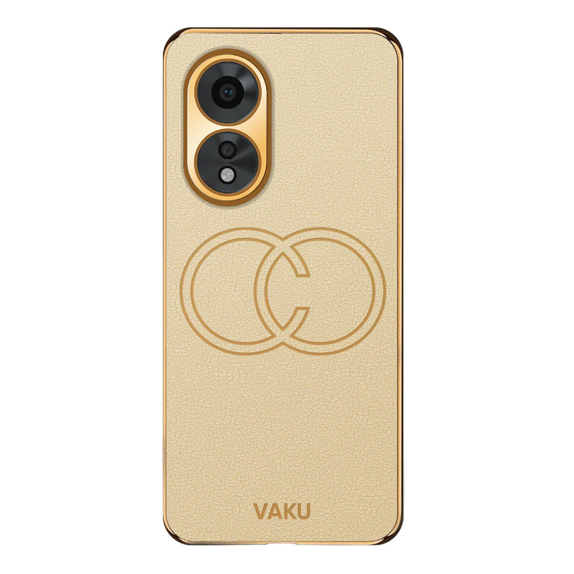 Vaku® Oppo A38 Skylar Leather Pattern Gold Electroplated Soft TPU Back Cover - Image 15