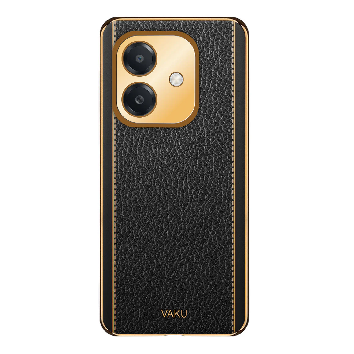 Vaku ® Oppo A3X 5G Luxemberg Leather Pattern Gold Electroplated Soft TPU Back Cover - Image 2