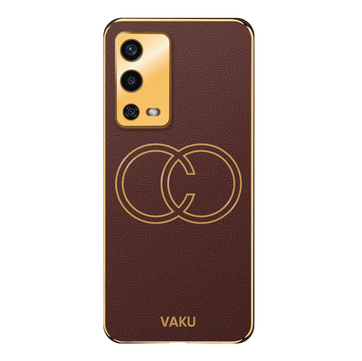 Vaku® Oppo A55 Skylar Leather Pattern Gold Electroplated Soft TPU Back Cover - Image 13