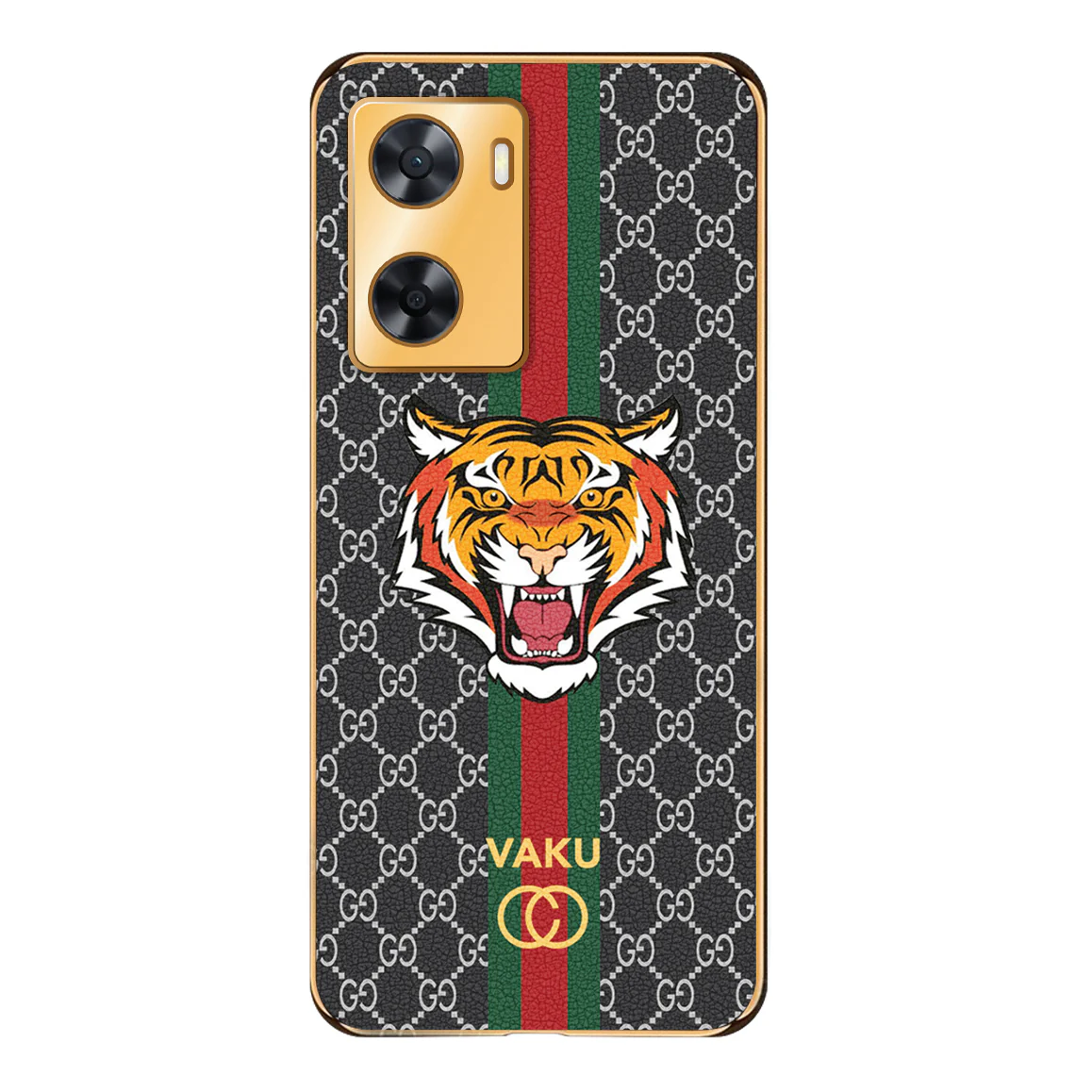 Vaku ® Oppo A57 4G Lynx Designer Leather Pattern Gold Electroplated Soft TPU Back Cover Case - Image 9
