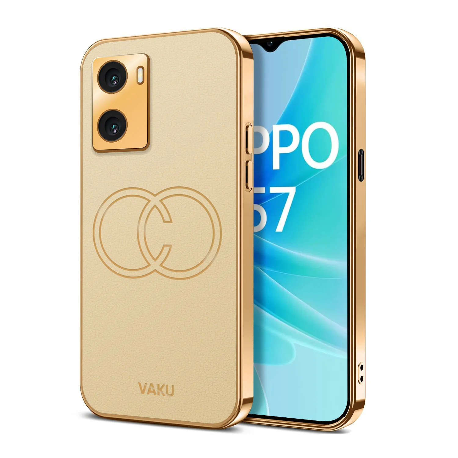 Vaku® Oppo A57 4G Skylar Leather Pattern Gold Electroplated Soft TPU Back Cover - Image 12