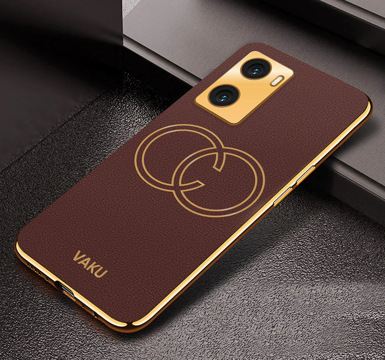 Vaku® Oppo A57 4G Skylar Leather Pattern Gold Electroplated Soft TPU Back Cover - Image 13