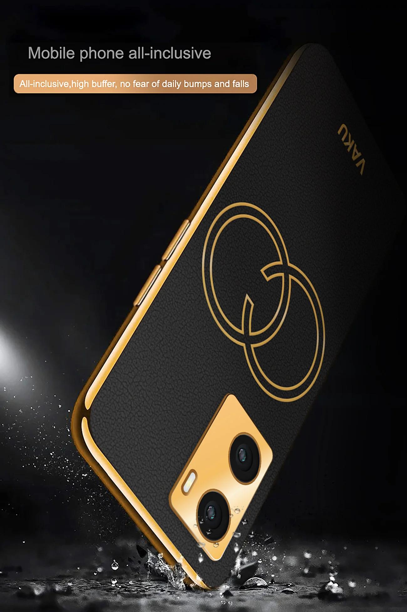Vaku® Oppo A57 4G Skylar Leather Pattern Gold Electroplated Soft TPU Back Cover - Image 7