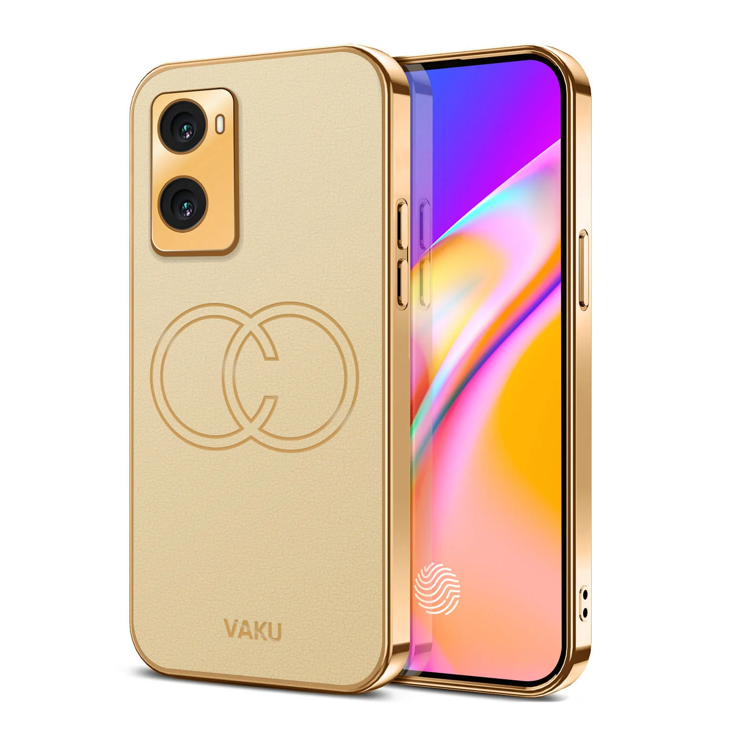 Vaku® Oppo A76 4G Skylar Leather Pattern Gold Electroplated Soft TPU Back Cover - Image 13