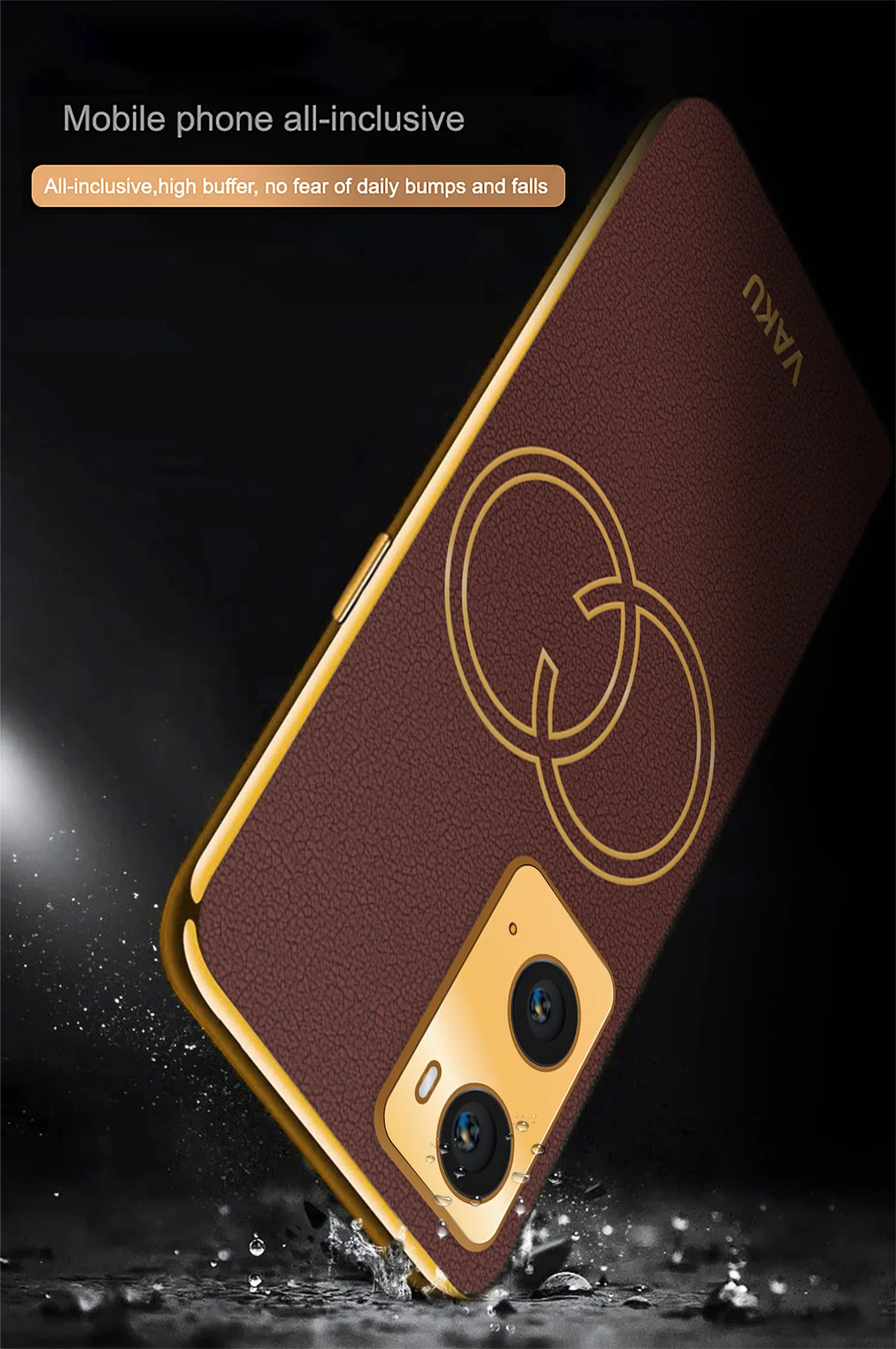 Vaku® Oppo A76 4G Skylar Leather Pattern Gold Electroplated Soft TPU Back Cover - Image 14