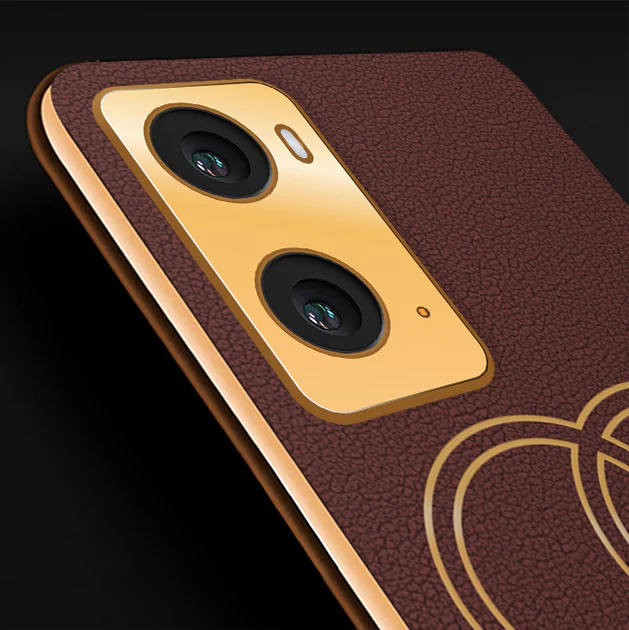 Vaku® Oppo A76 4G Skylar Leather Pattern Gold Electroplated Soft TPU Back Cover - Image 2