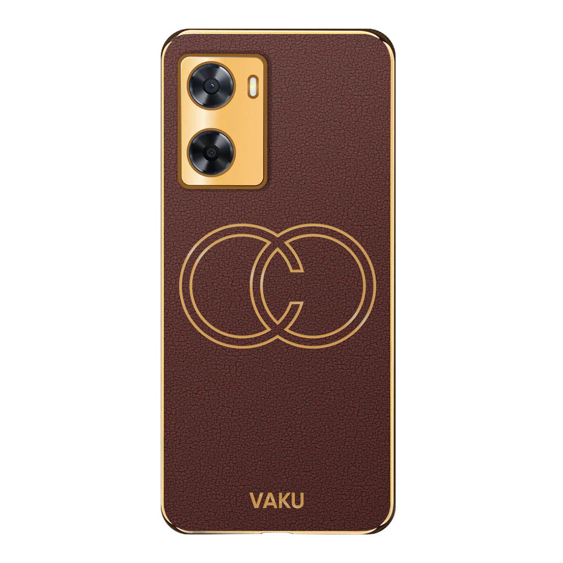 Vaku® Oppo A77 4G Skylar Series Leather Stitched Gold Electroplated Soft TPU Back Cover - Image 13