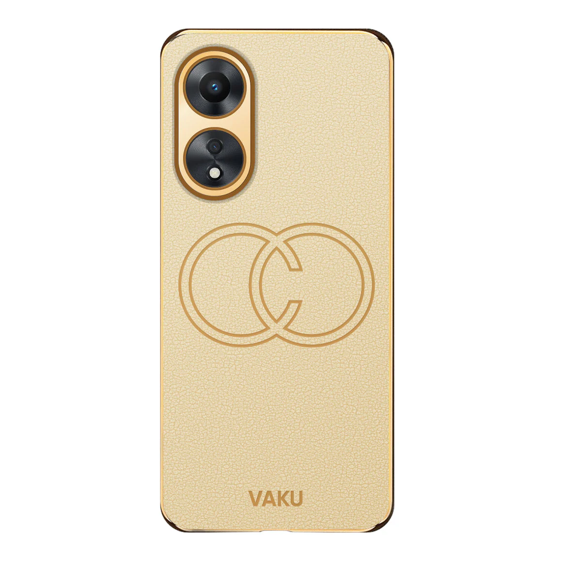 Vaku® Oppo A78 5G Skylar Leather Pattern Gold Electroplated Soft TPU Back Cover - Image 13