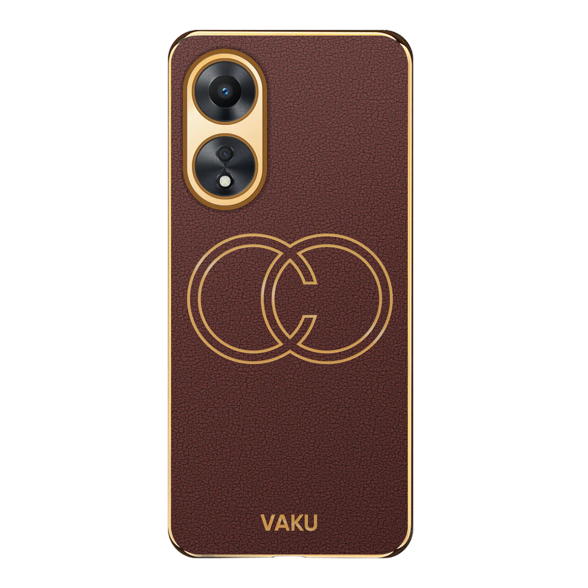 Vaku® Oppo A78 5G Skylar Leather Pattern Gold Electroplated Soft TPU Back Cover - Image 9