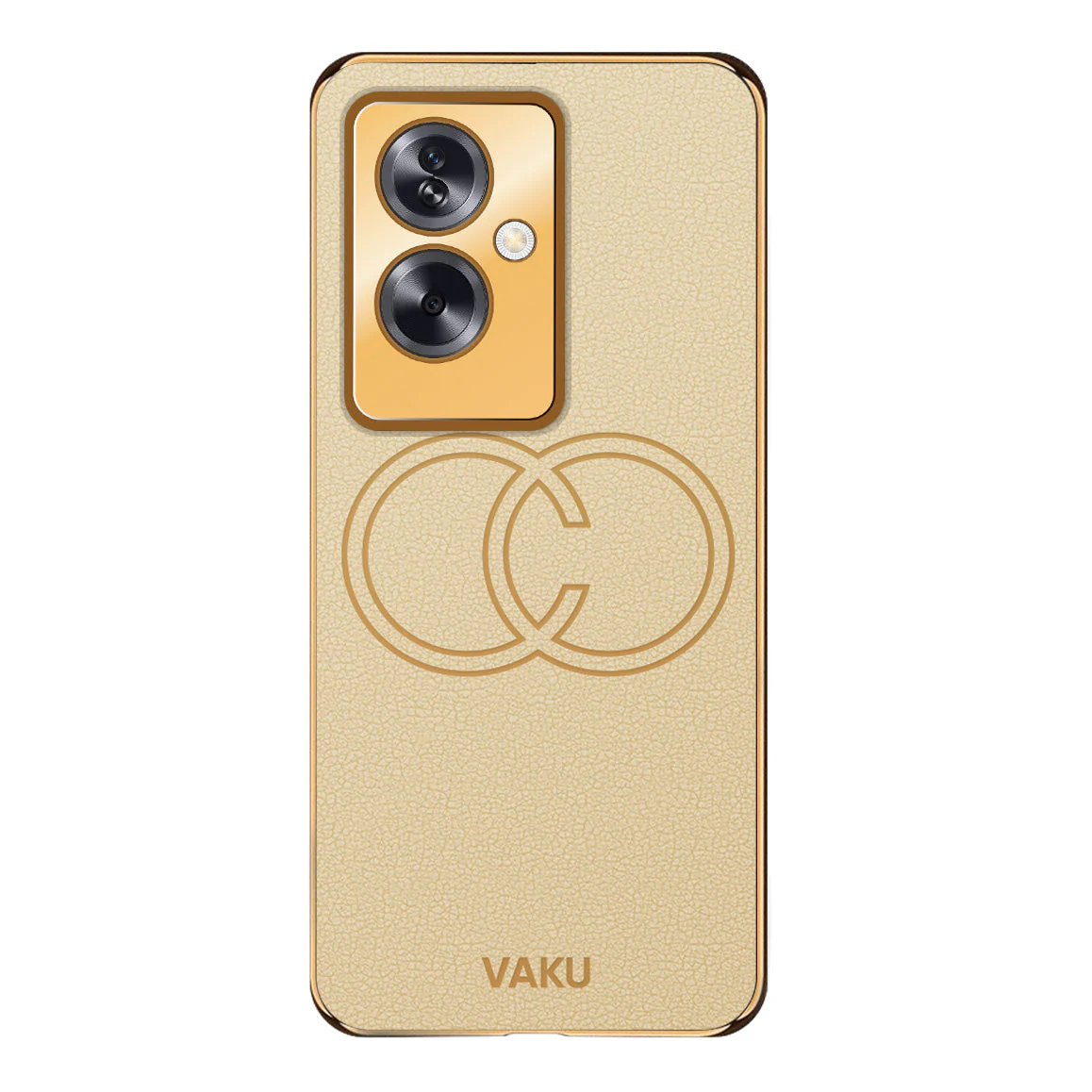 Vaku® Oppo A79 5G Skylar Leather Pattern Gold Electroplated Soft TPU Back Cover - Image 6