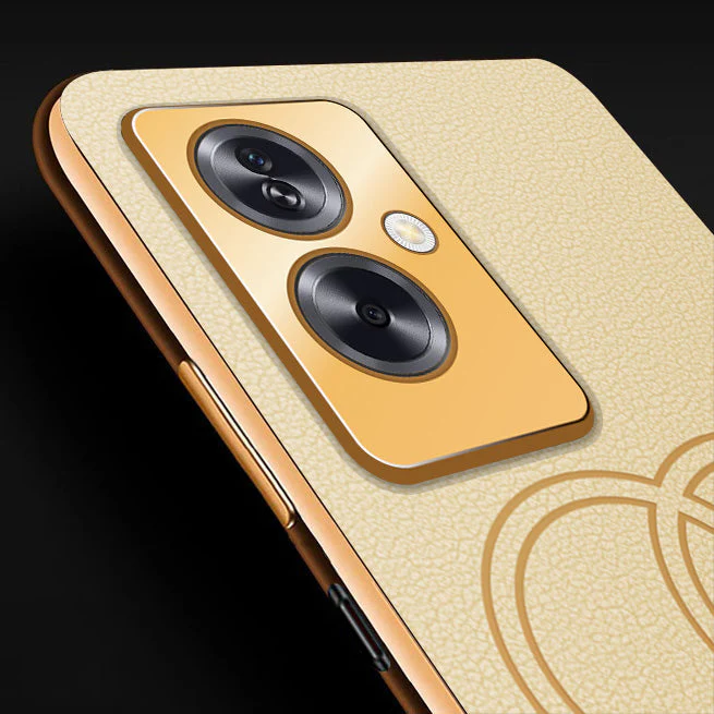 Vaku® Oppo A79 5G Skylar Leather Pattern Gold Electroplated Soft TPU Back Cover - Image 9