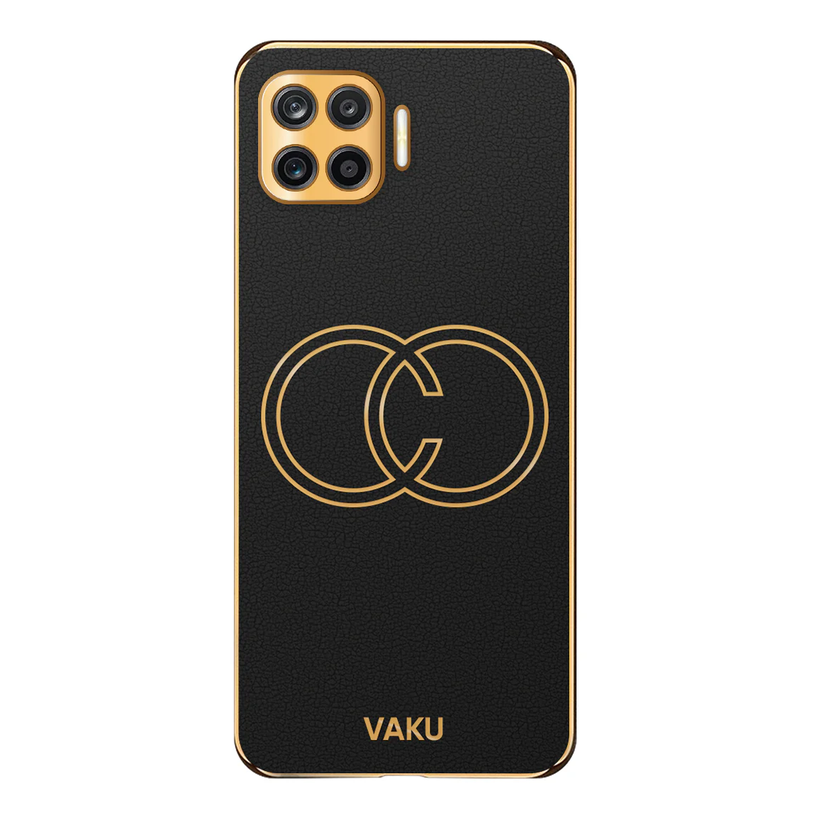 Vaku® Oppo F17 Skylar Leather Pattern Gold Electroplated Soft TPU Back Cover - Image 13