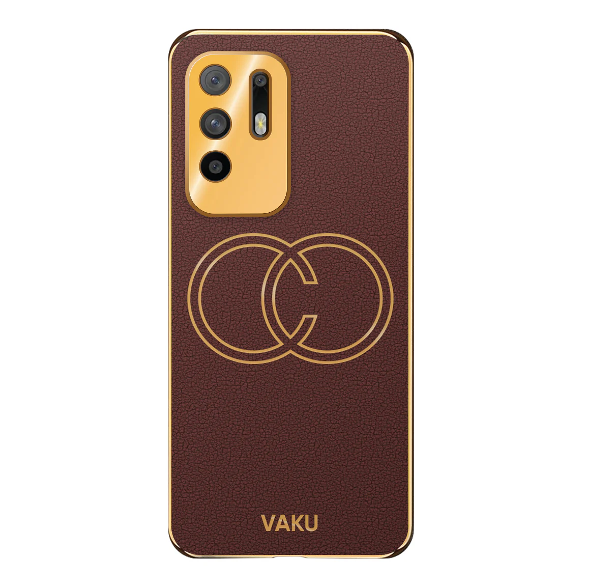 Vaku® Oppo F19 Pro Plus 5G Skylar Leather Pattern Gold Electroplated Soft TPU Back Cover - Image 11