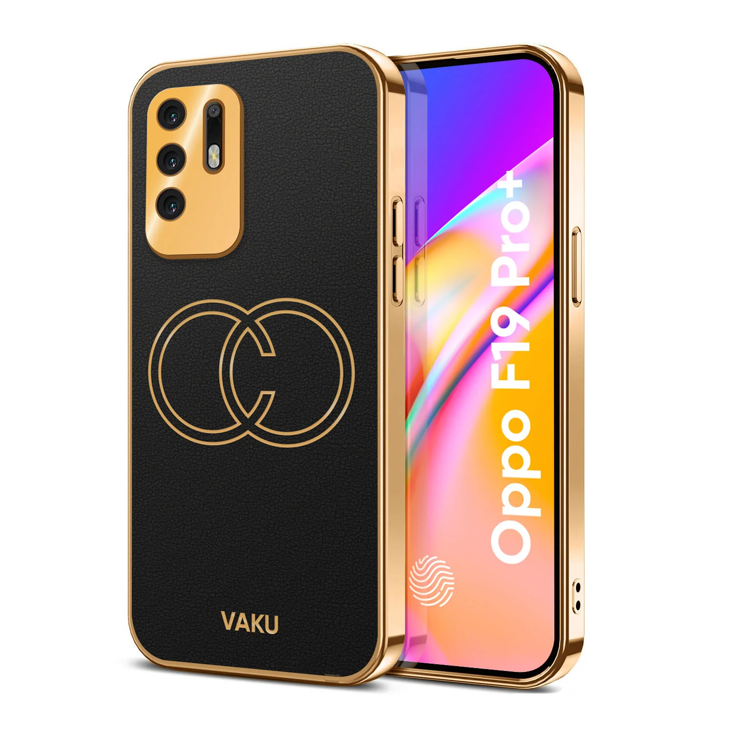 Vaku® Oppo F19 Pro Plus 5G Skylar Leather Pattern Gold Electroplated Soft TPU Back Cover - Image 14