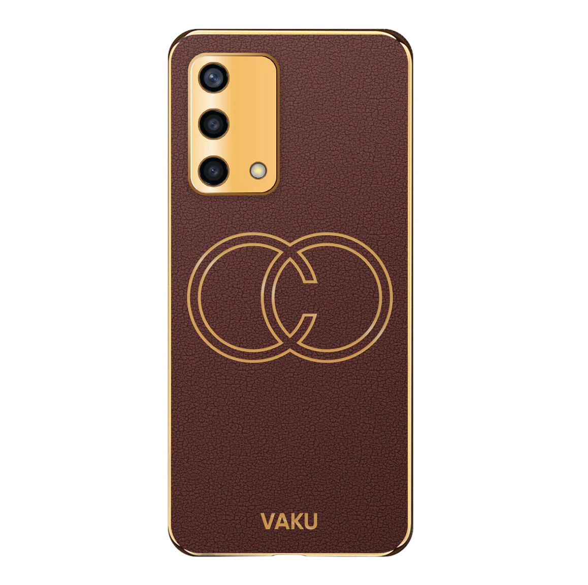 Vaku® Oppo F19s Skylar Leather Pattern Gold Electroplated Soft TPU Back Cover - Image 12