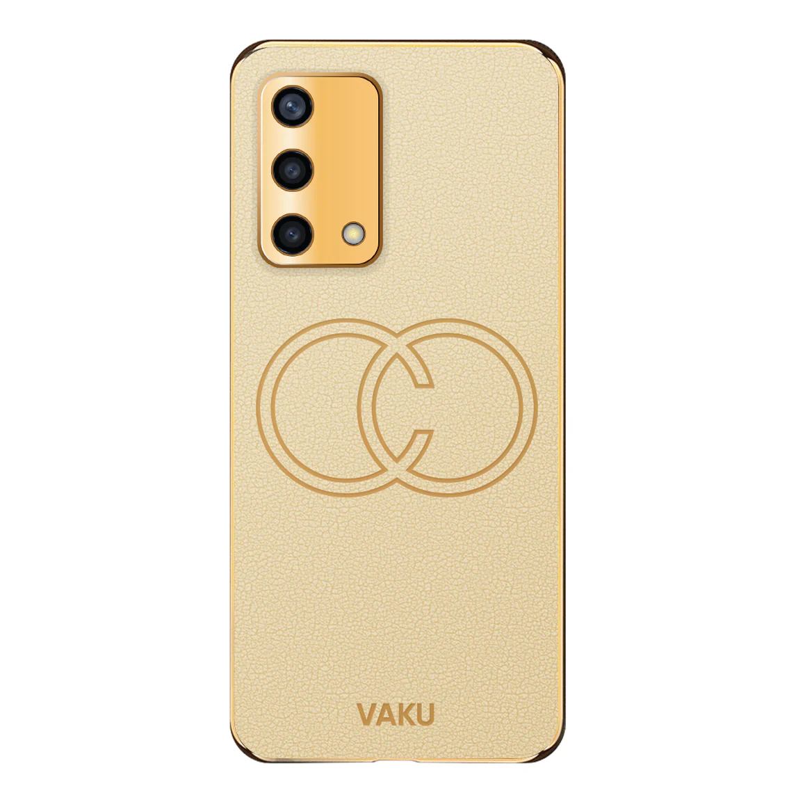 Vaku® Oppo F19s Skylar Leather Pattern Gold Electroplated Soft TPU Back Cover - Image 7