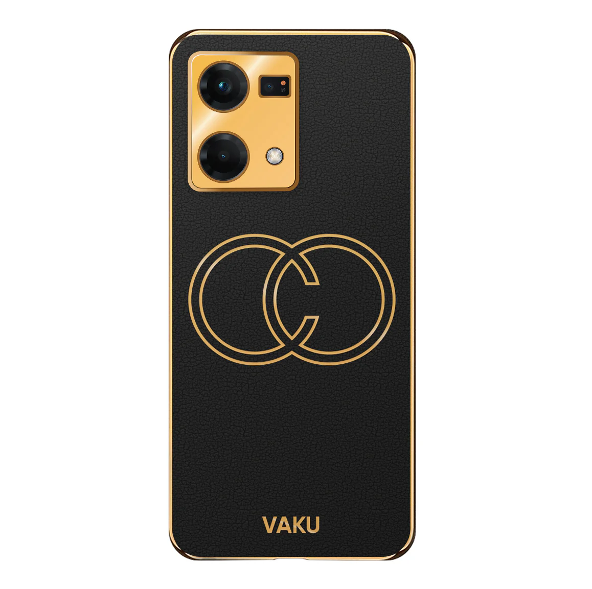 Vaku® Oppo F21 Pro Skylar Leather Pattern Gold Electroplated Soft TPU Back Cover - Image 11