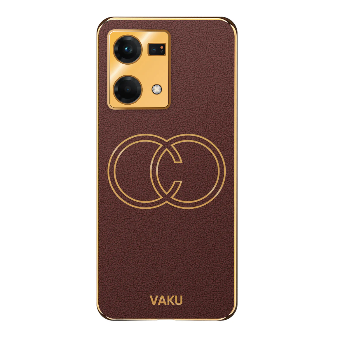 Vaku® Oppo F21 Pro Skylar Leather Pattern Gold Electroplated Soft TPU Back Cover - Image 12