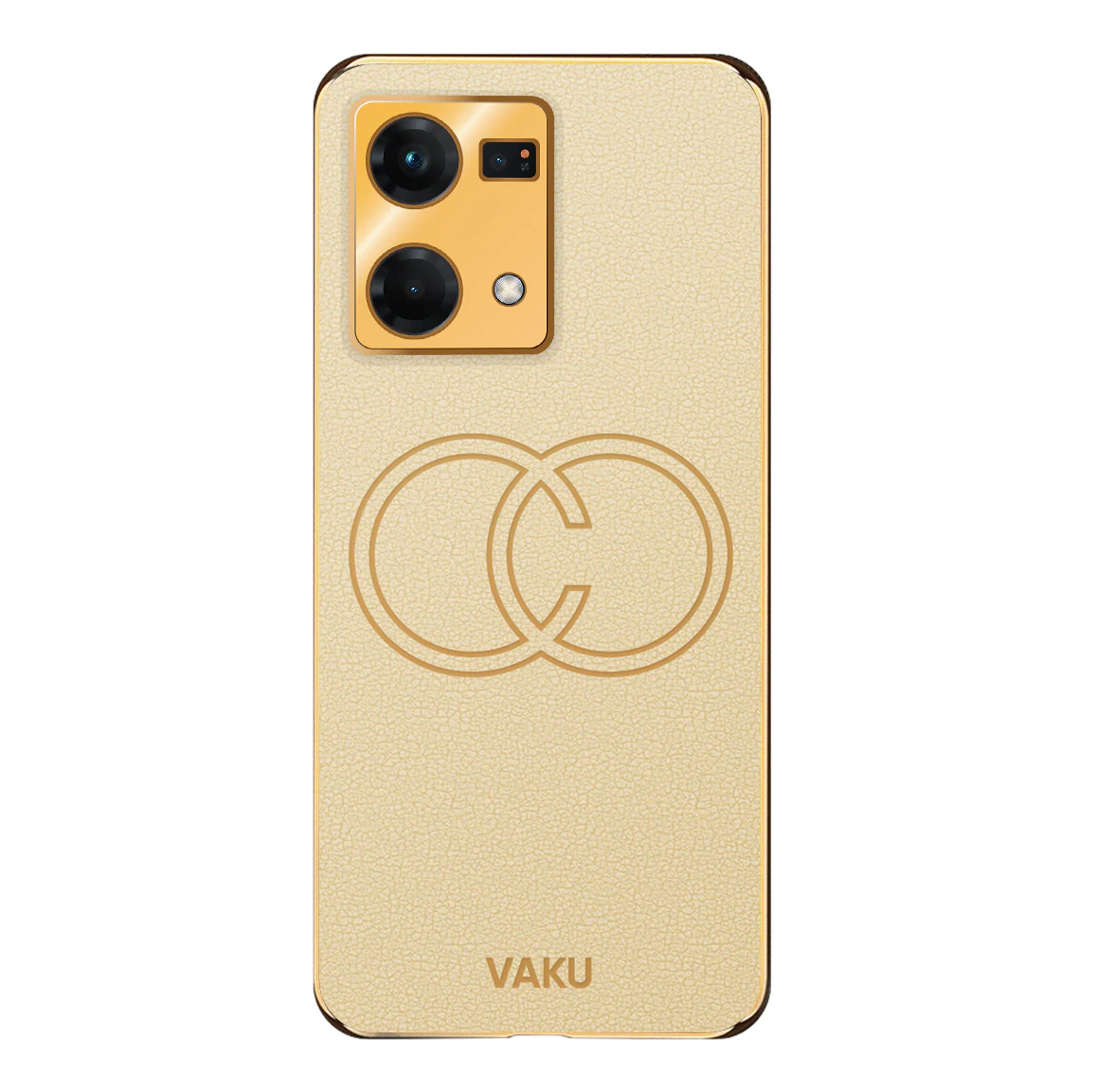 Vaku® Oppo F21 Pro Skylar Leather Pattern Gold Electroplated Soft TPU Back Cover - Image 9