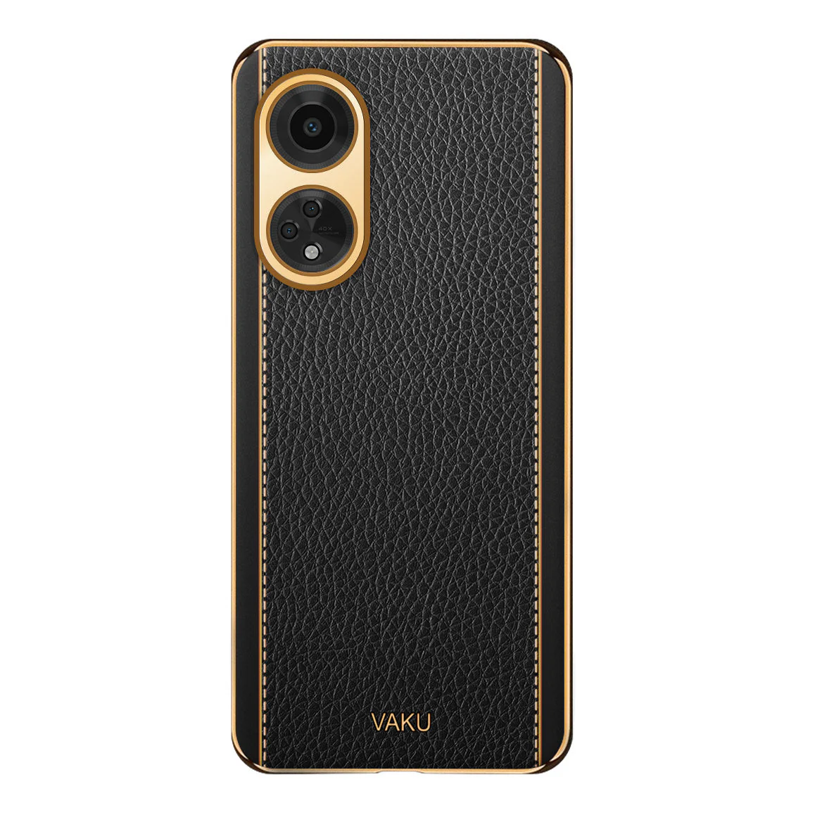 Vaku® Oppo F23 5G Luxemberg Leather Pattern Gold Electroplated Soft TPU Back Cover - Image 6