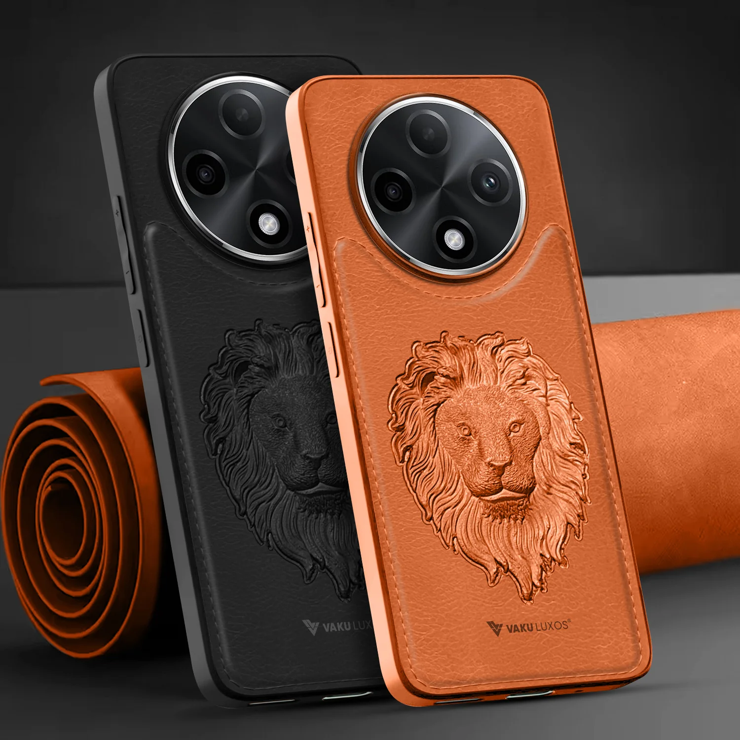 Vaku ® Oppo F27 Pro Plus 5G Lion Embossed Luxury Designer Leather Back Cover - Image 6