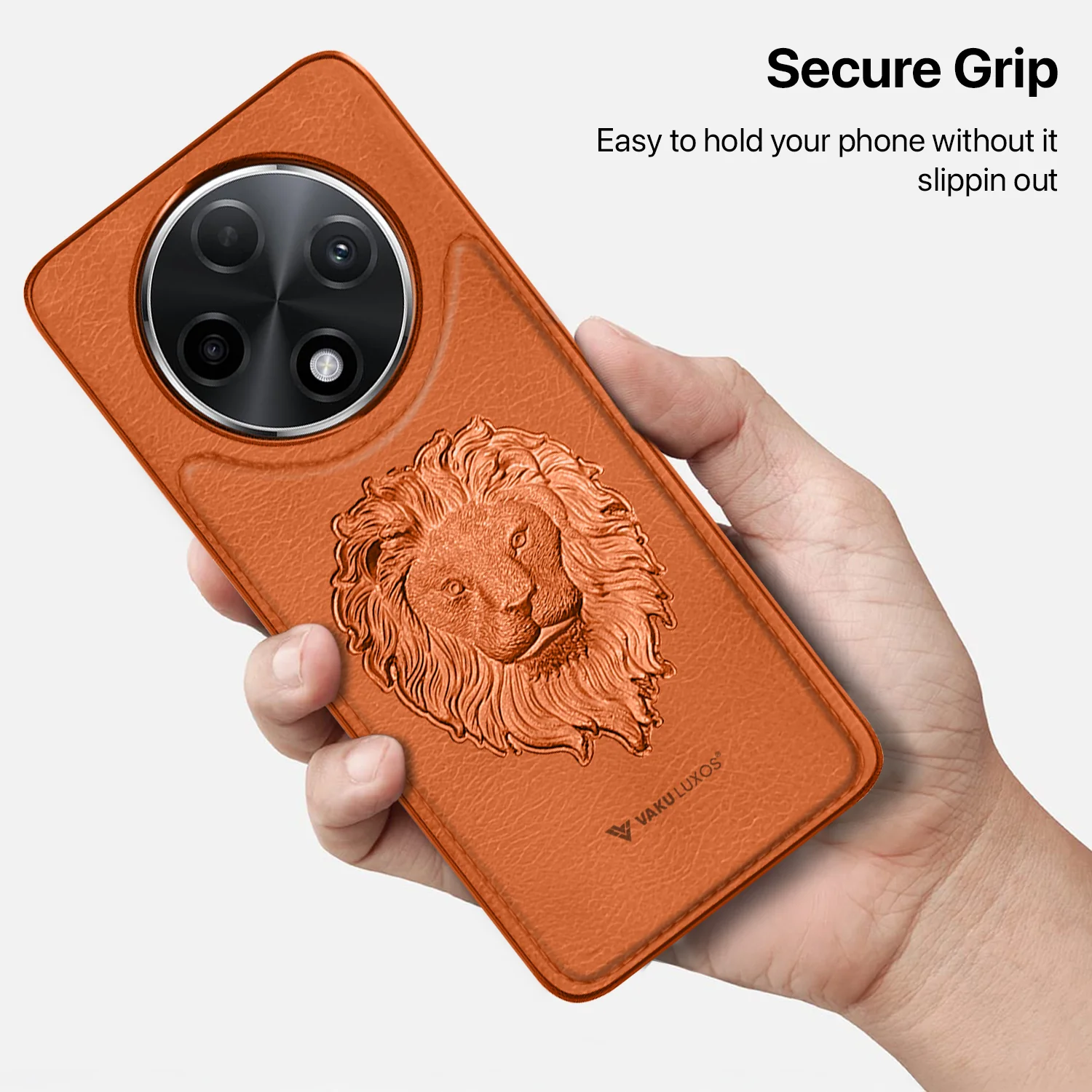 Vaku ® Oppo F27 Pro Plus 5G Lion Embossed Luxury Designer Leather Back Cover - Image 7