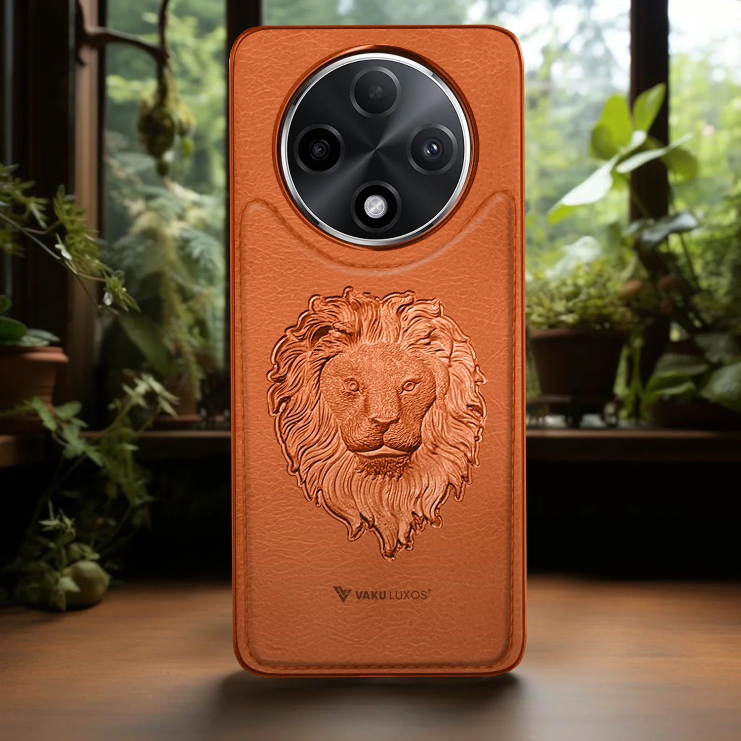 Vaku ® Oppo F27 Pro Plus 5G Lion Embossed Luxury Designer Leather Back Cover - Image 9