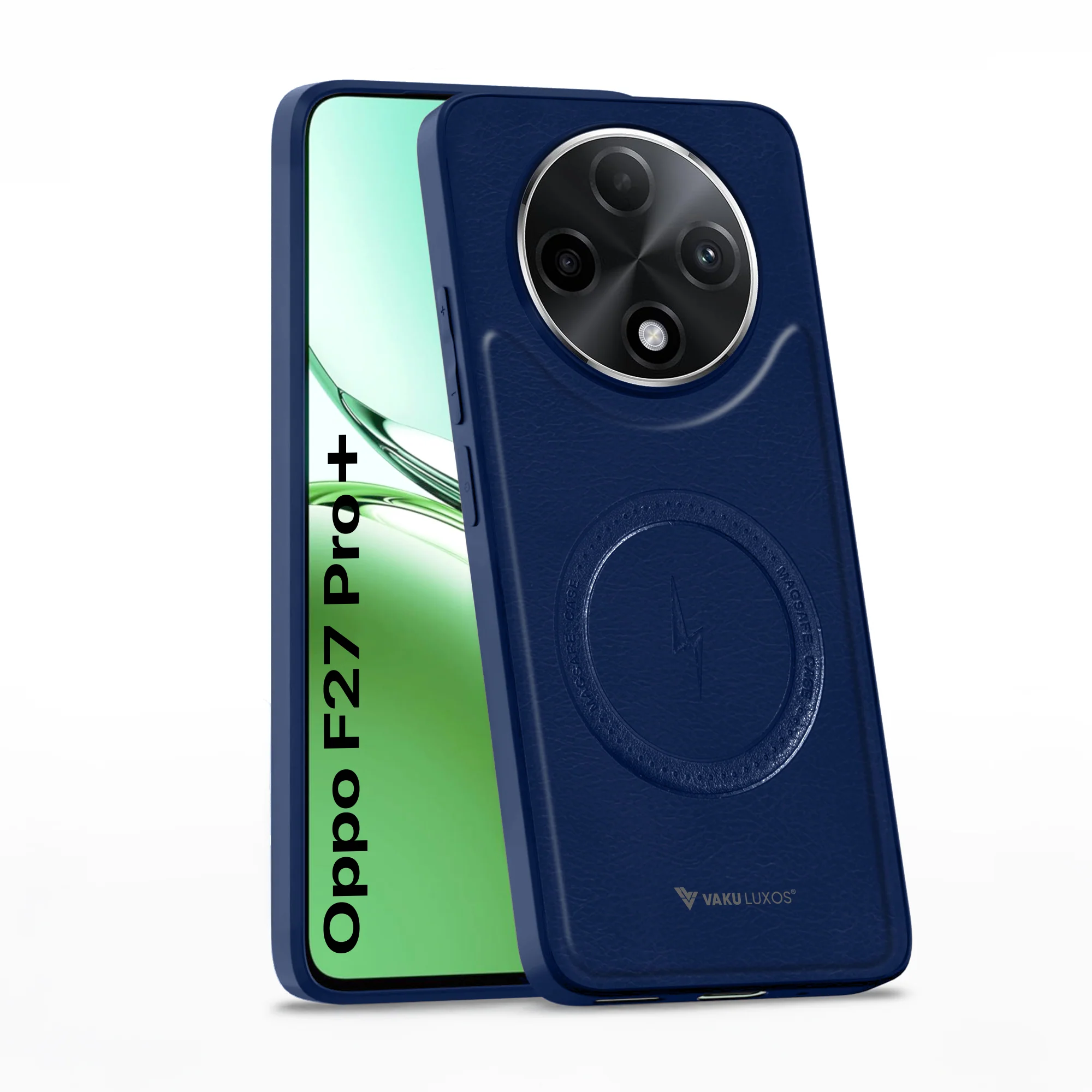 Vaku ® Oppo F27 Pro Plus 5G Maxtron Leather Stitched Magnetic Magsafe Back Cover - Image 3