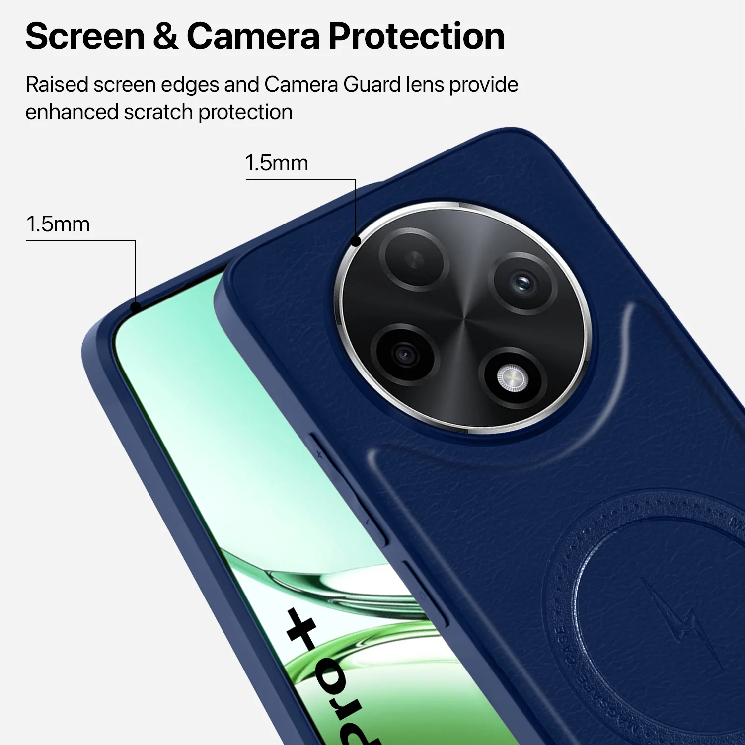 Vaku ® Oppo F27 Pro Plus 5G Maxtron Leather Stitched Magnetic Magsafe Back Cover - Image 4