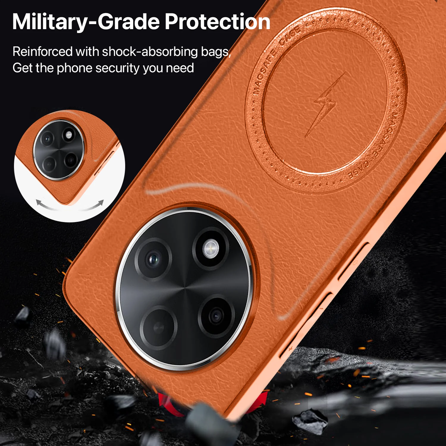Vaku ® Oppo F27 Pro Plus 5G Maxtron Leather Stitched Magnetic Magsafe Back Cover - Image 5