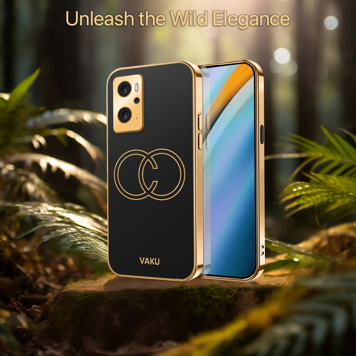 Vaku® Oppo K10 4G Skylar Leather Pattern Gold Electroplated Soft TPU Back Cover - Image 11