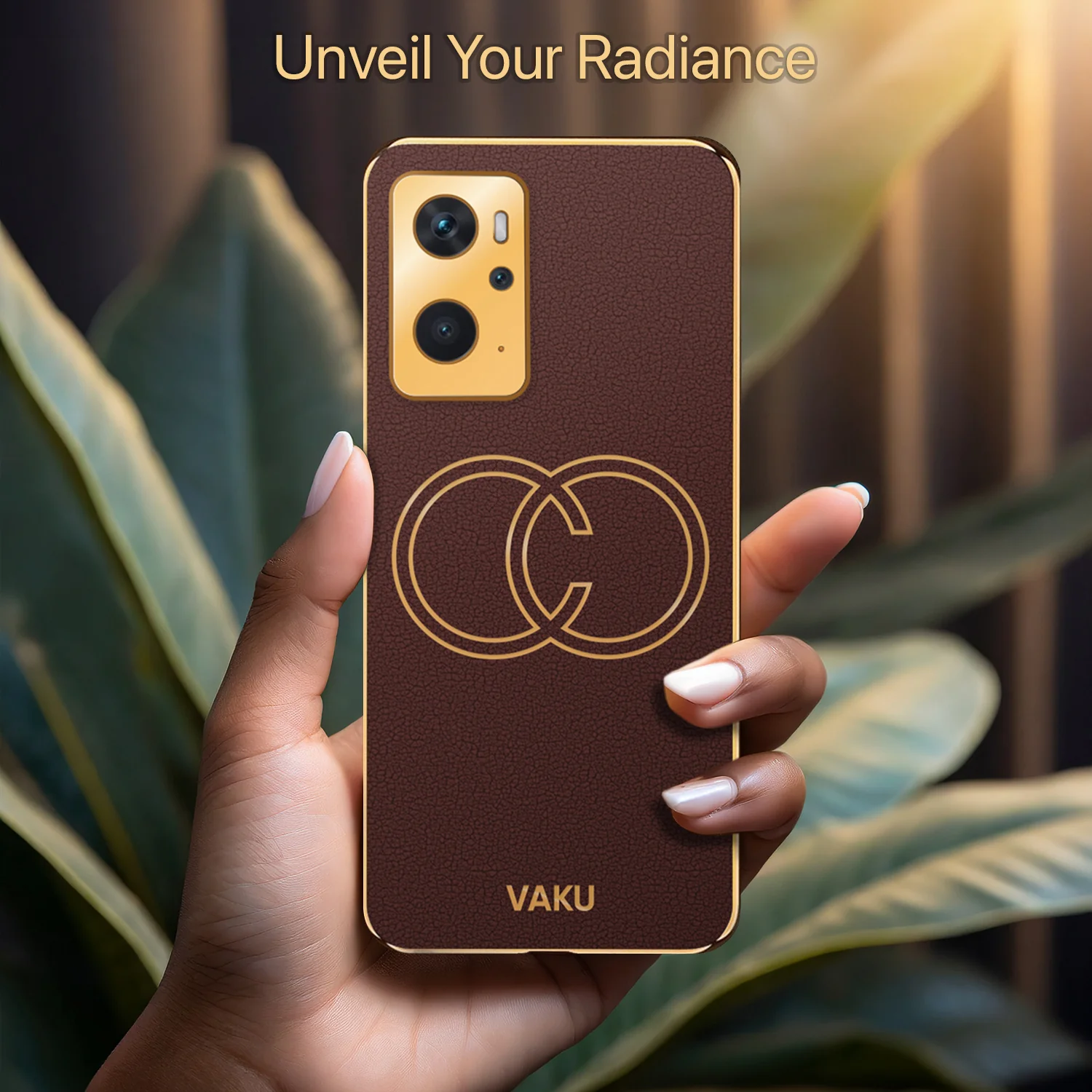 Vaku® Oppo K10 4G Skylar Leather Pattern Gold Electroplated Soft TPU Back Cover - Image 13