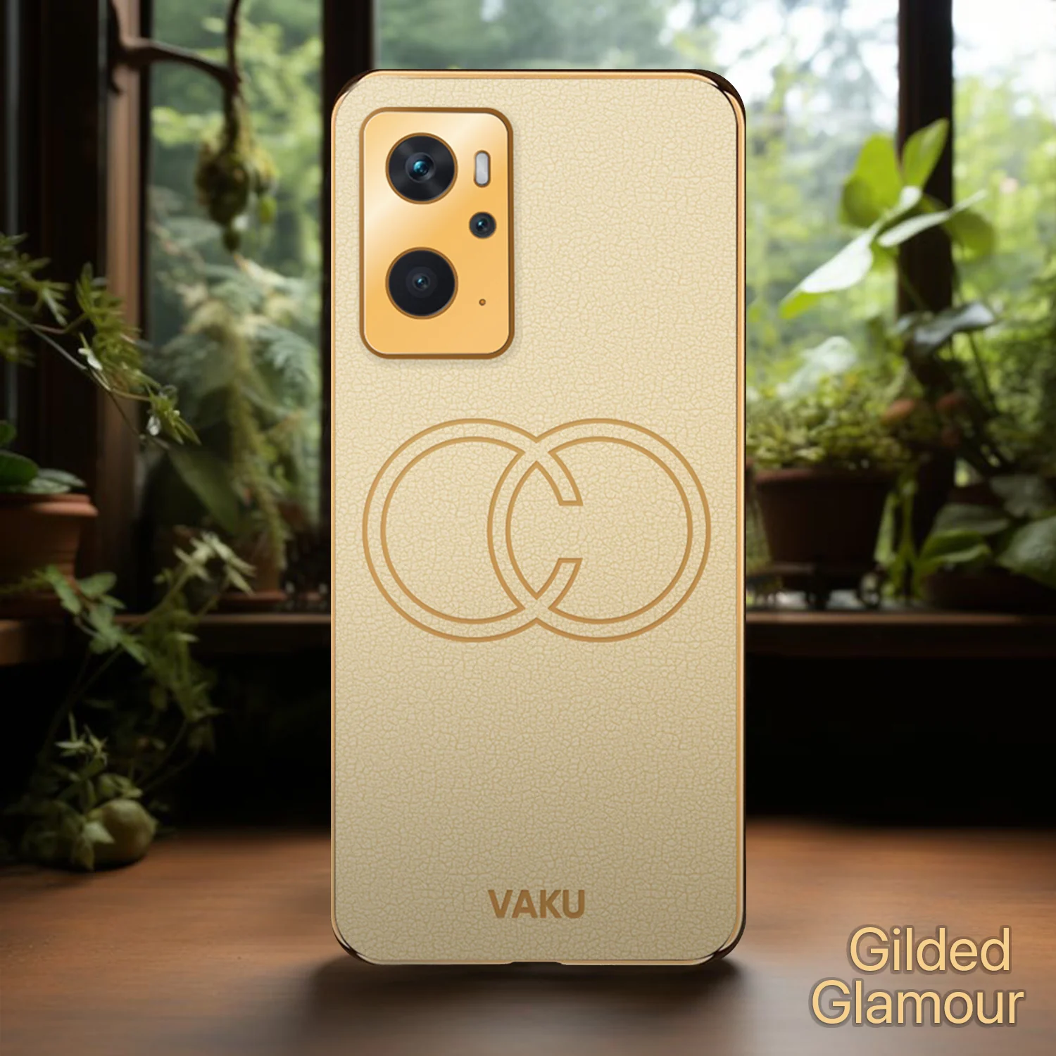 Vaku® Oppo K10 4G Skylar Leather Pattern Gold Electroplated Soft TPU Back Cover - Image 14