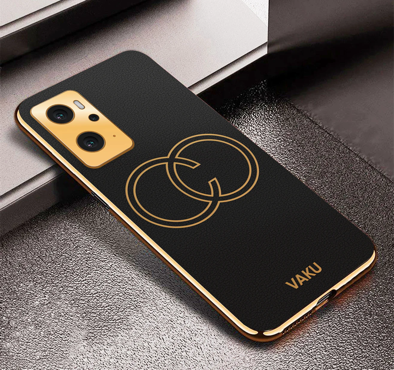 Vaku® Oppo K10 4G Skylar Leather Pattern Gold Electroplated Soft TPU Back Cover - Image 16