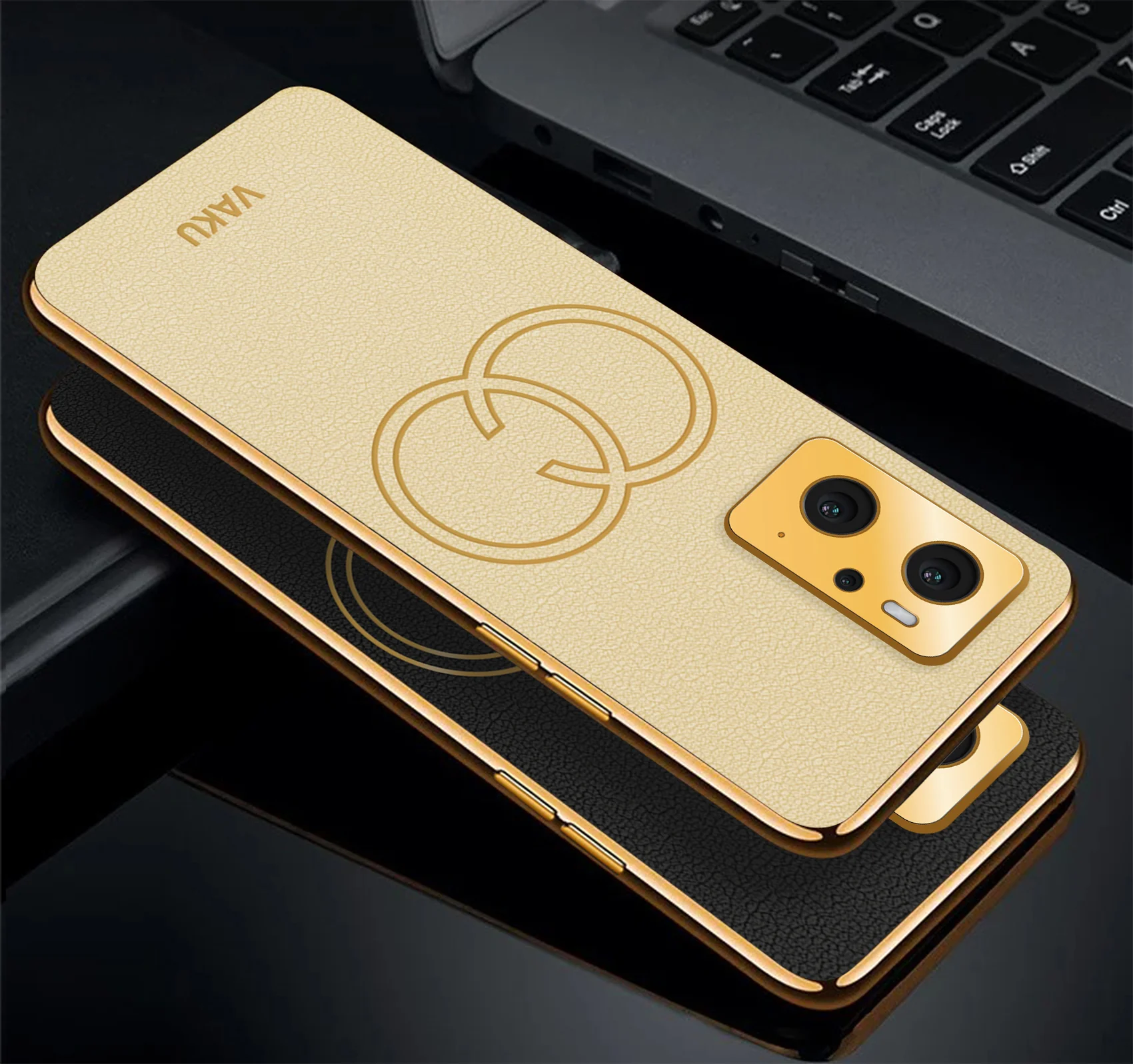 Vaku® Oppo K10 4G Skylar Leather Pattern Gold Electroplated Soft TPU Back Cover - Image 8