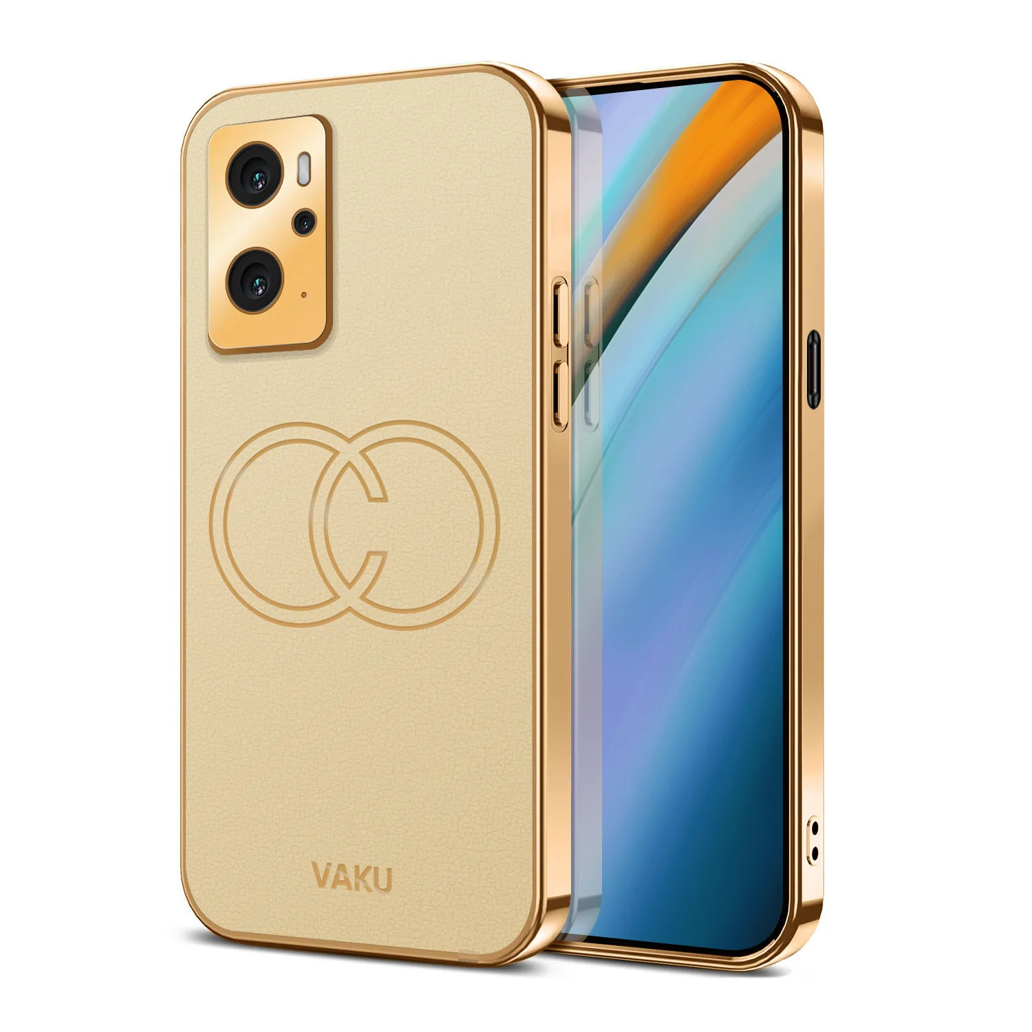 Vaku® Oppo K10 4G Skylar Leather Pattern Gold Electroplated Soft TPU Back Cover - Image 9