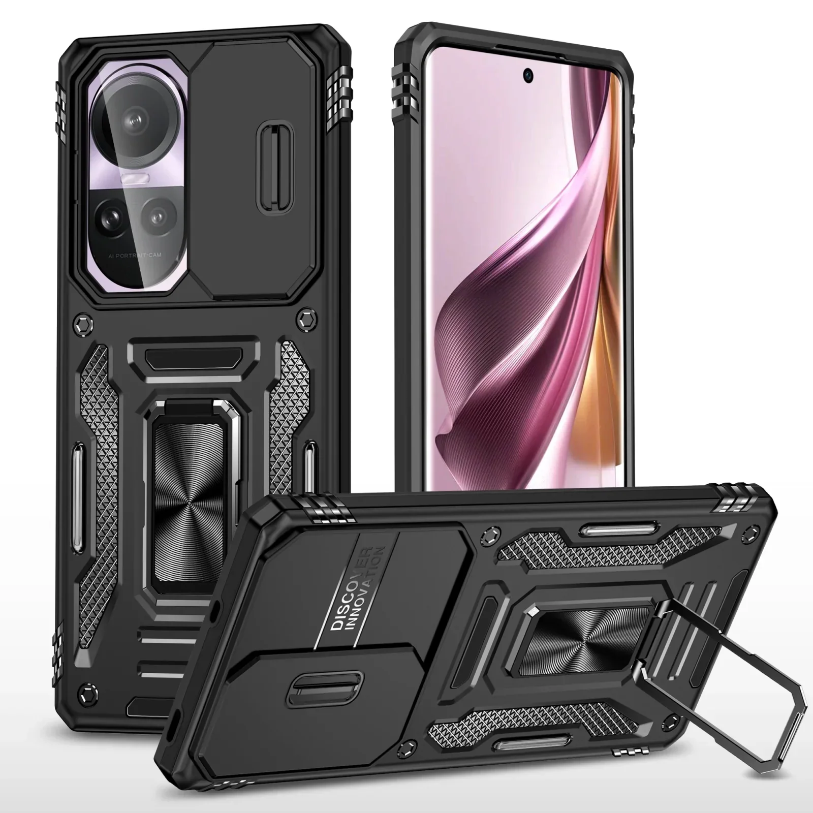 Vaku ® Oppo Reno10 5G Aegis Armor Slide Camera Protection Back Cover - Image 11