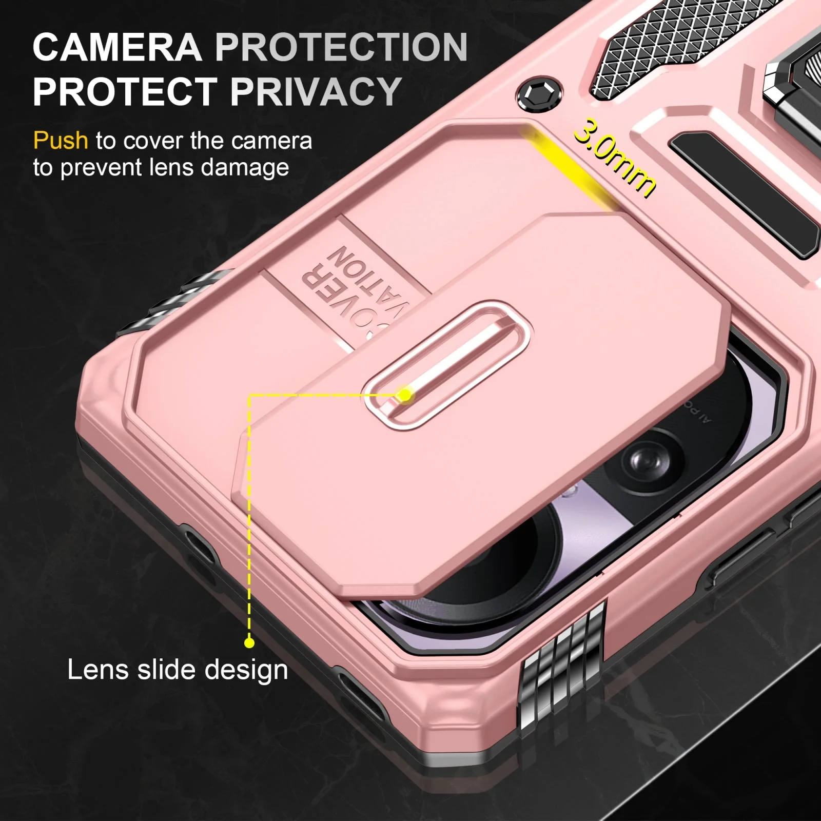 Vaku ® Oppo Reno10 5G Aegis Armor Slide Camera Protection Back Cover - Image 3