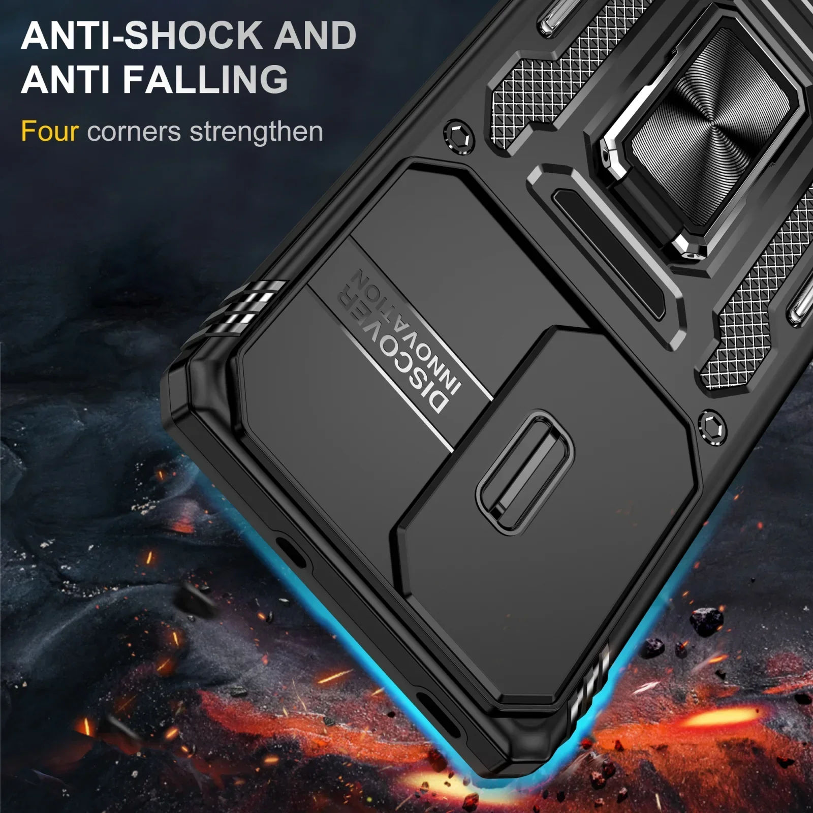 Vaku ® Oppo Reno10 5G Aegis Armor Slide Camera Protection Back Cover - Image 4