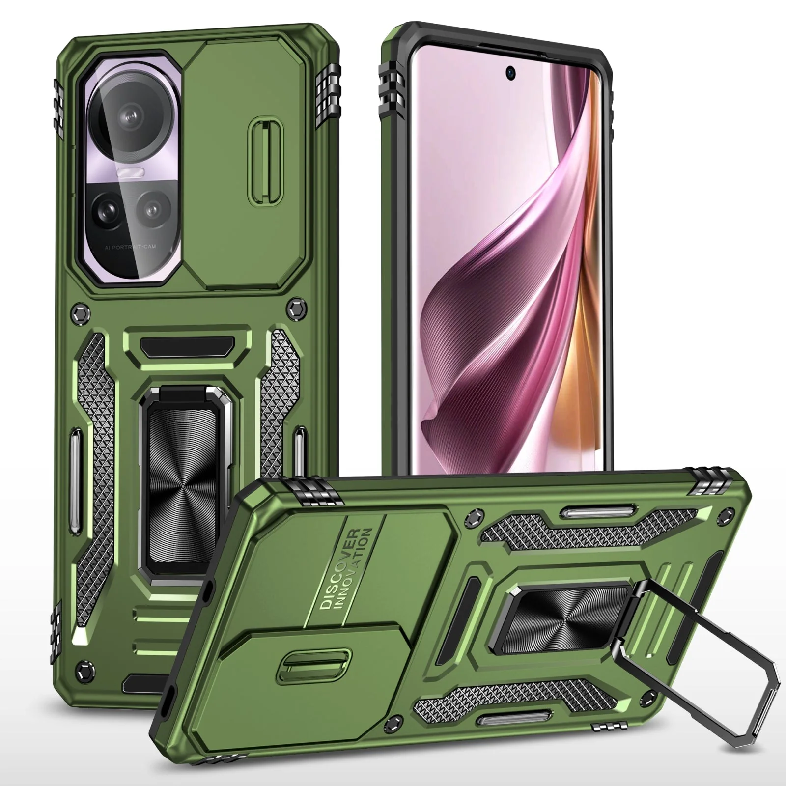 Vaku ® Oppo Reno10 5G Aegis Armor Slide Camera Protection Back Cover - Image 9