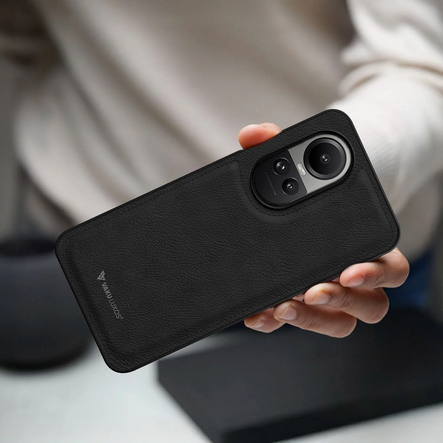 Vaku ® Oppo Reno10 5G Luxe Premium Leather Stitched Protective Back Cover - Image 13
