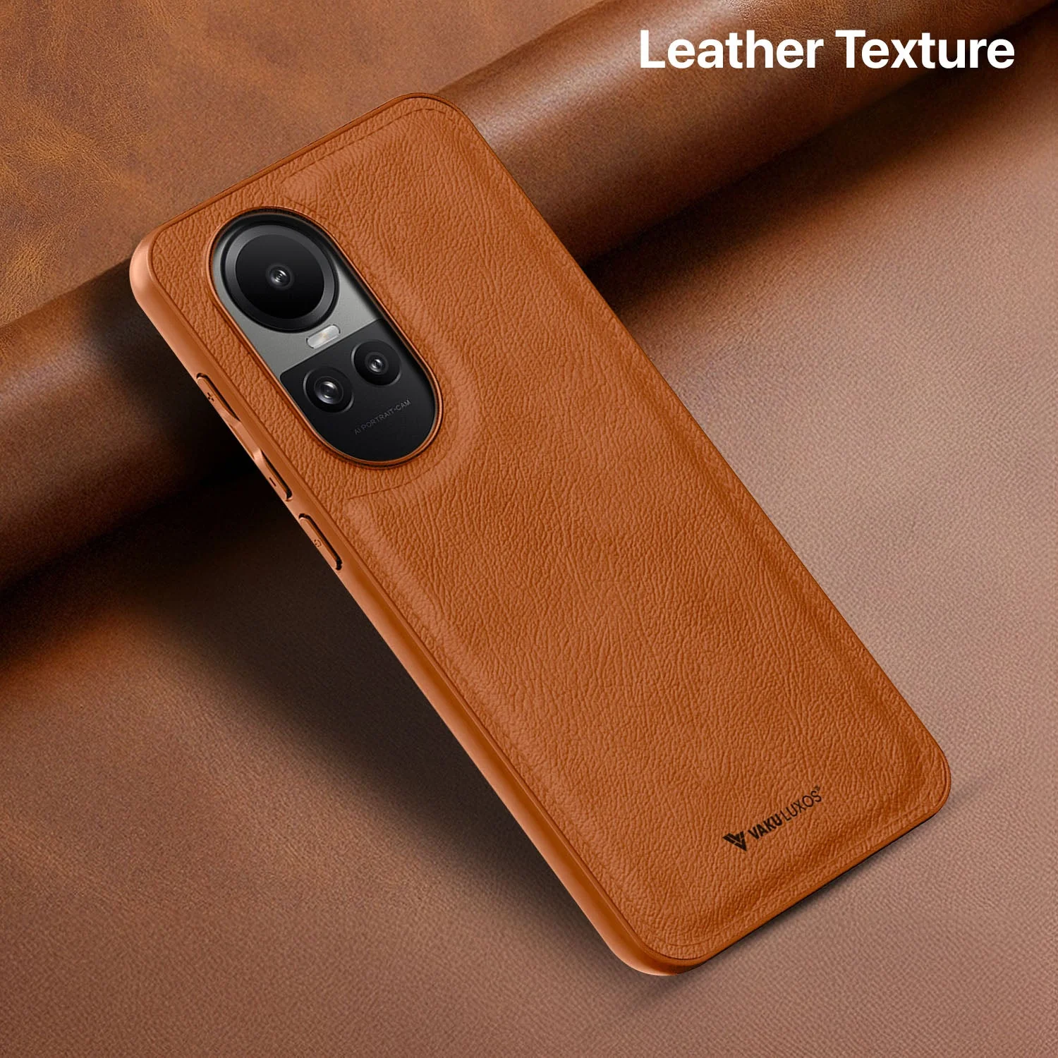 Vaku ® Oppo Reno10 5G Luxe Premium Leather Stitched Protective Back Cover - Image 9