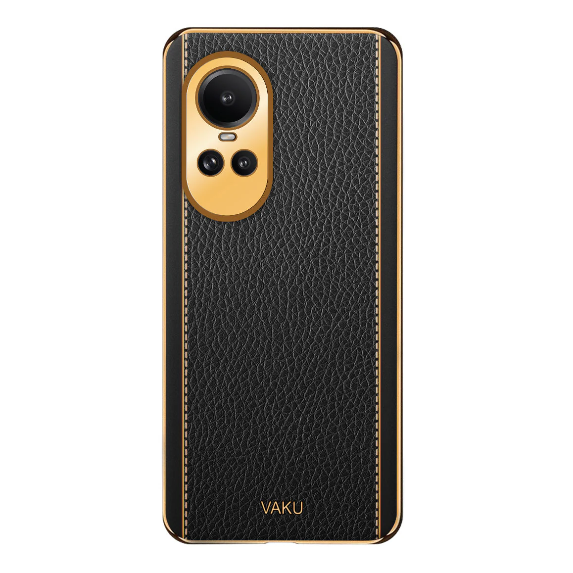 Vaku® Oppo Reno10 5G Luxemberg Leather Pattern Gold Electroplated Soft TPU Back Cover - Image 17