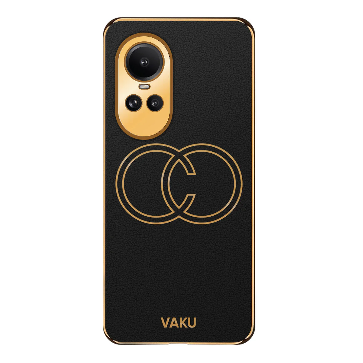 Vaku® Oppo Reno10 5G Skylar Leather Pattern Gold Electroplated Soft TPU Back Cover - Image 13