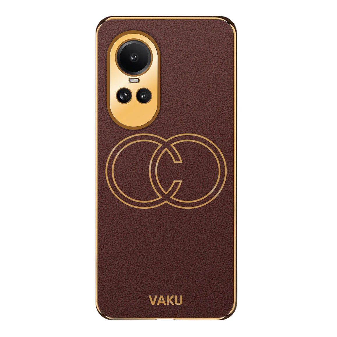 Vaku® Oppo Reno10 5G Skylar Leather Pattern Gold Electroplated Soft TPU Back Cover - Image 15