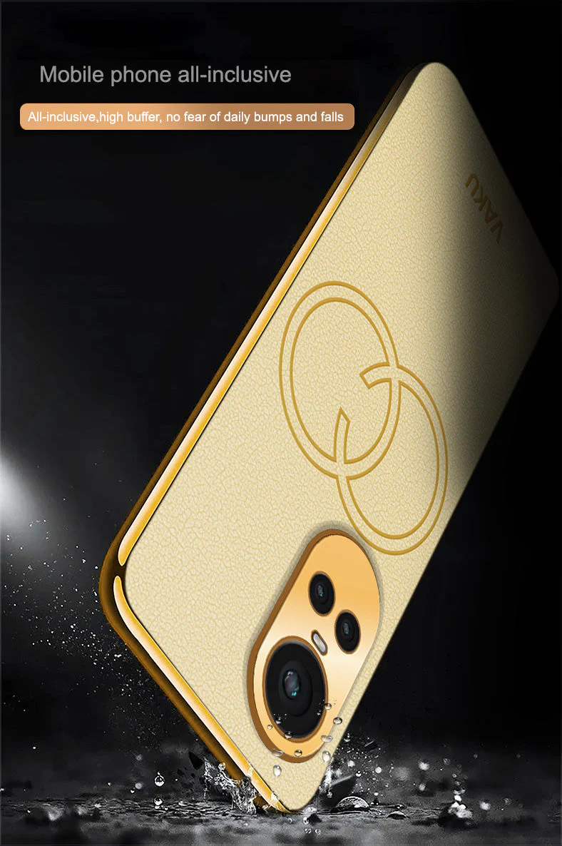 Vaku® Oppo Reno10 5G Skylar Leather Pattern Gold Electroplated Soft TPU Back Cover - Image 9
