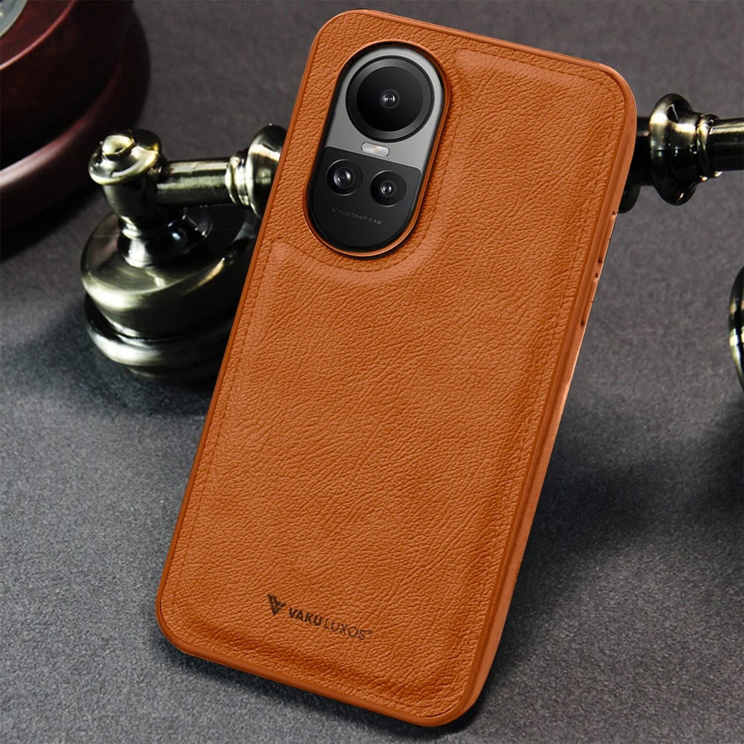 Vaku ® Oppo Reno10 Pro 5G Luxe Premium Leather Stitched Protective Back Cover - Image 5