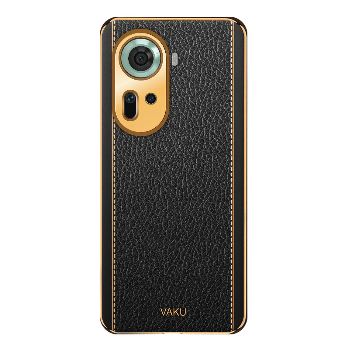 Vaku® Oppo Reno11 5G Luxemberg Leather Pattern Gold Electroplated Soft TPU Back Cover - Image 8