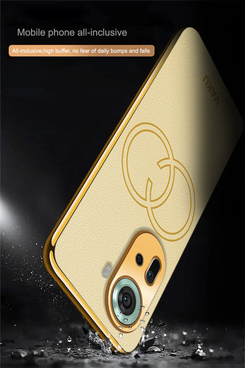 Vaku® Oppo Reno11 5G Skylar Leather Pattern Gold Electroplated Soft TPU Back Cover - Image 5