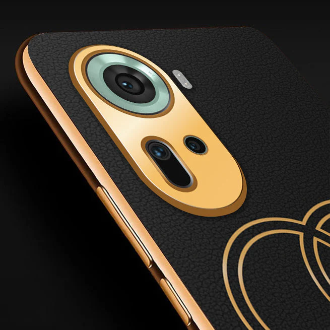 Vaku® Oppo Reno11 5G Skylar Leather Pattern Gold Electroplated Soft TPU Back Cover - Image 7